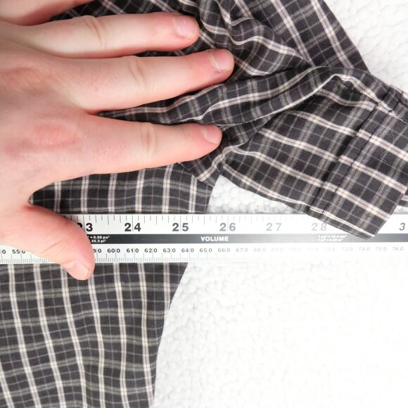 Vintage Western Shirt Mens Large Black White Plaid Short Sleeve Pearl Snap - Picture 5 of 7